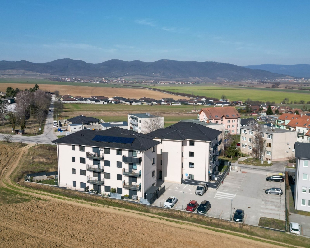 Predaj, 2 izb. byt 46 m2, Terasa 14 m2, parkovanie 13 m2, Košolná , Trnava